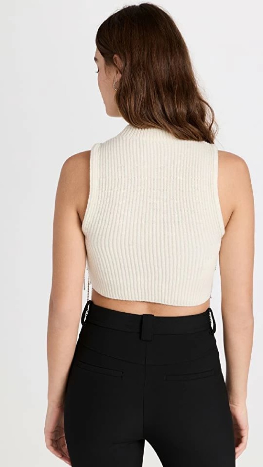 Turtle & Mock Necks * | Wholesale Philosophy Di Lorenzo Serafini Wool Crop Top Ivory