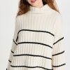 Turtle & Mock Necks * | Brand New Eleven Six Talia Stripe Sweater Ivory/Black Stripe