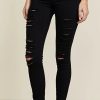 Distressed Jeans * | Flash Sale Frame Le Color Rip Skinny Jeans Film Noir