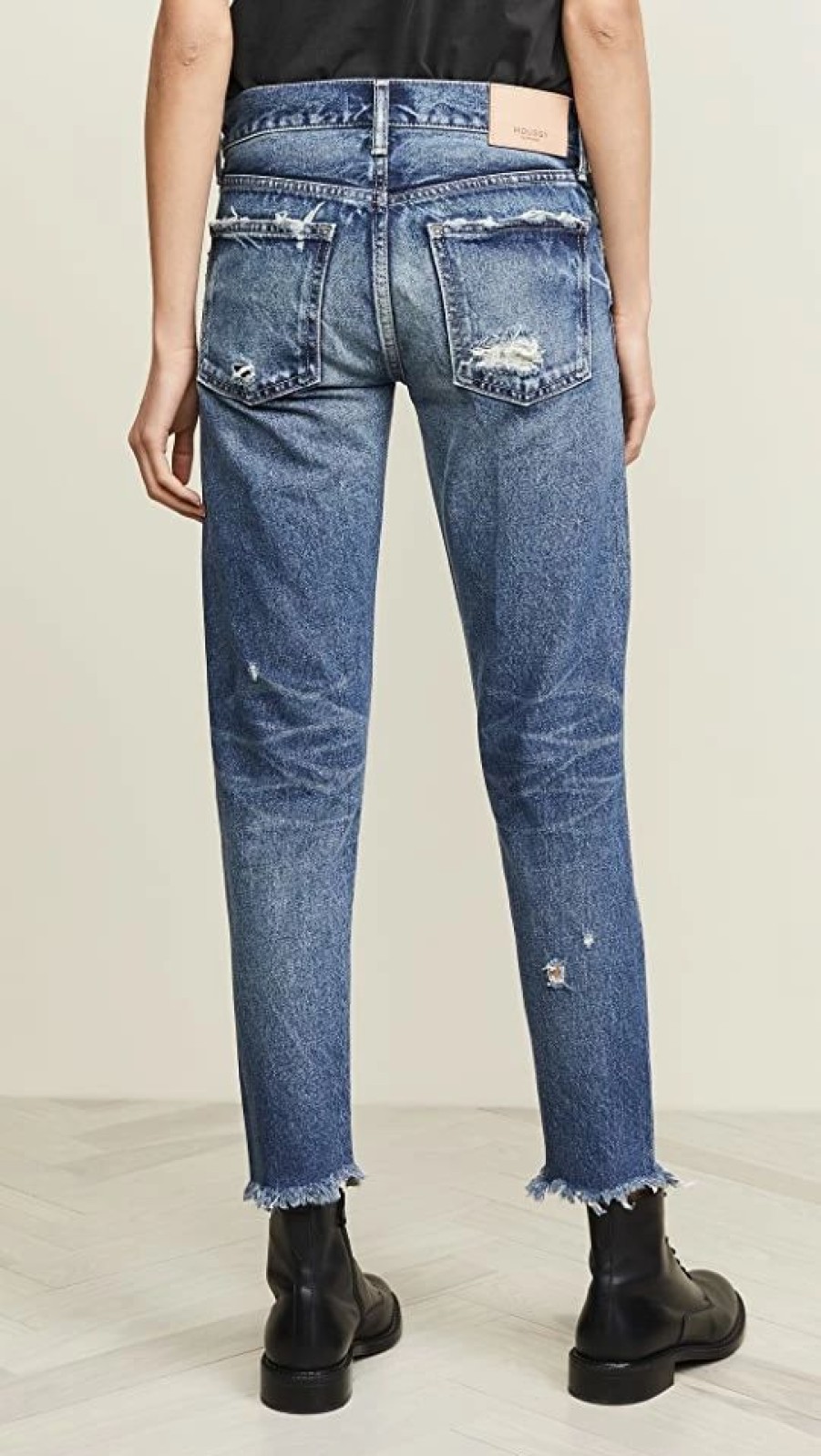 Distressed Jeans * | Discount Moussy Vintage Kelley Tapered Jeans Dark Blue