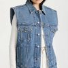 Jean Jackets * | Outlet Alexander Wang Bonded Oversized Denim Vest Vintage Medium Indigo