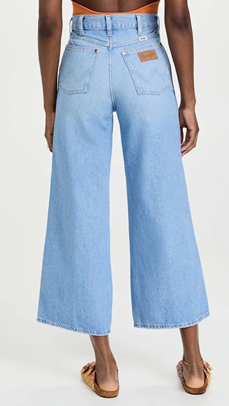 Distressed Jeans * | Outlet Wrangler Worldwide High Rise Wide Leg Jeans Crystal Ice