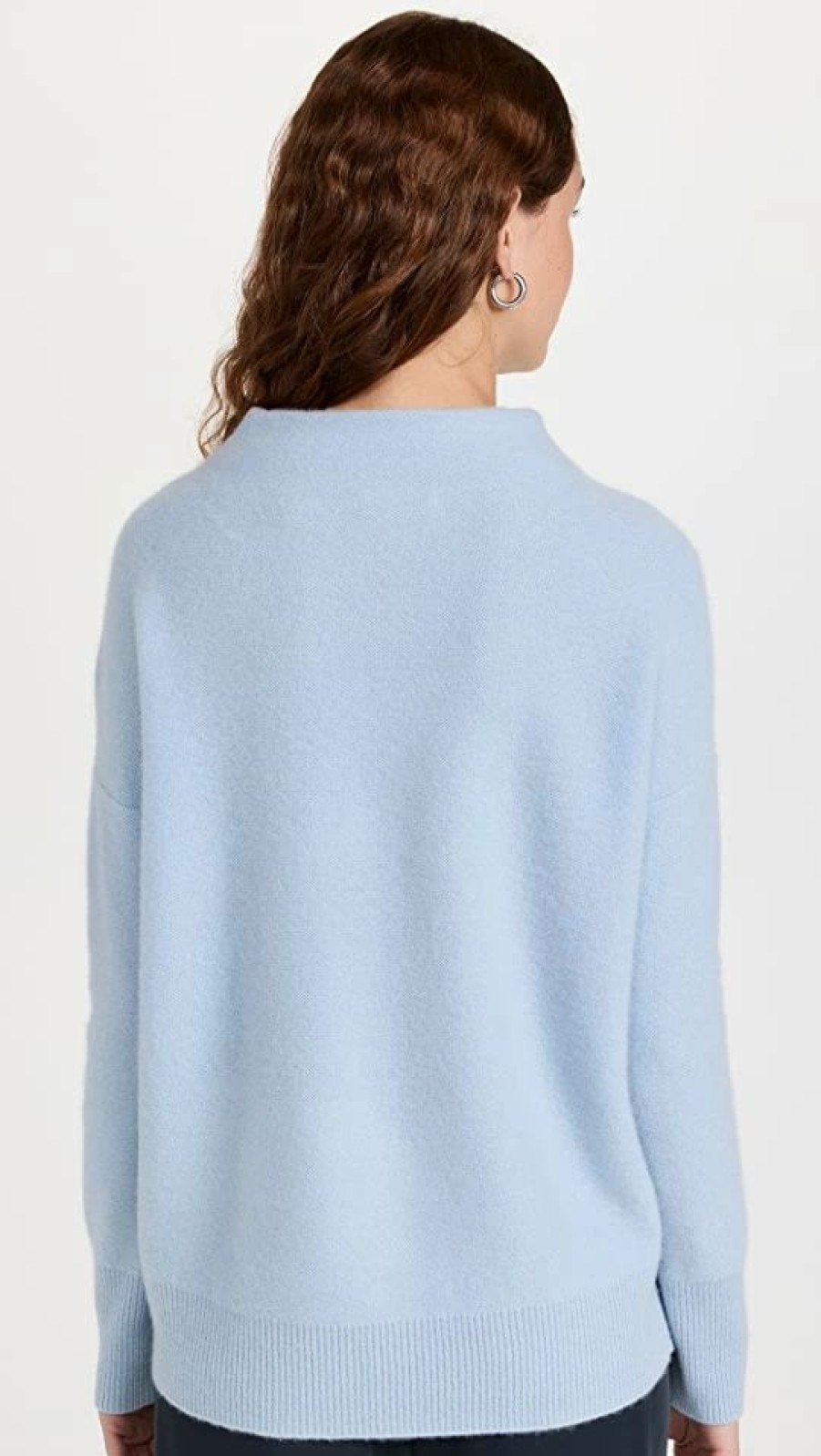 Turtle & Mock Necks * | Best Sale Vince Funnel Neck Cashmere Sweater Lt Tide