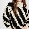 Turtle & Mock Necks * | Flash Sale Zimmermann Cosmic Chunky Stripe Sweater Black/Cream