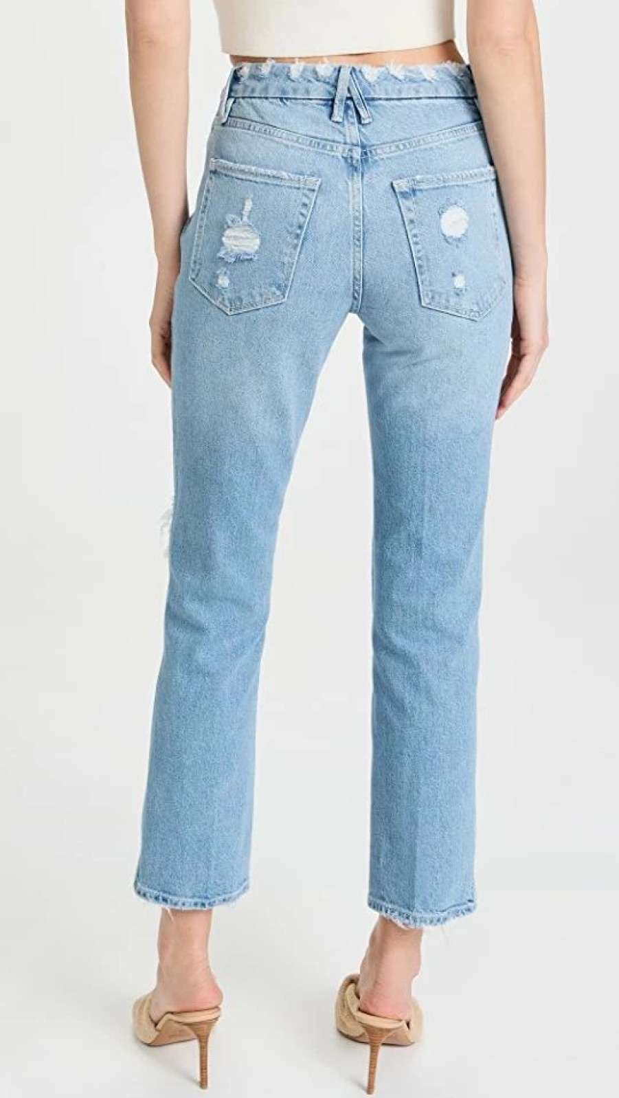 Distressed Jeans * | Hot Sale Good American Good Curve Straight Jeans Indigo124