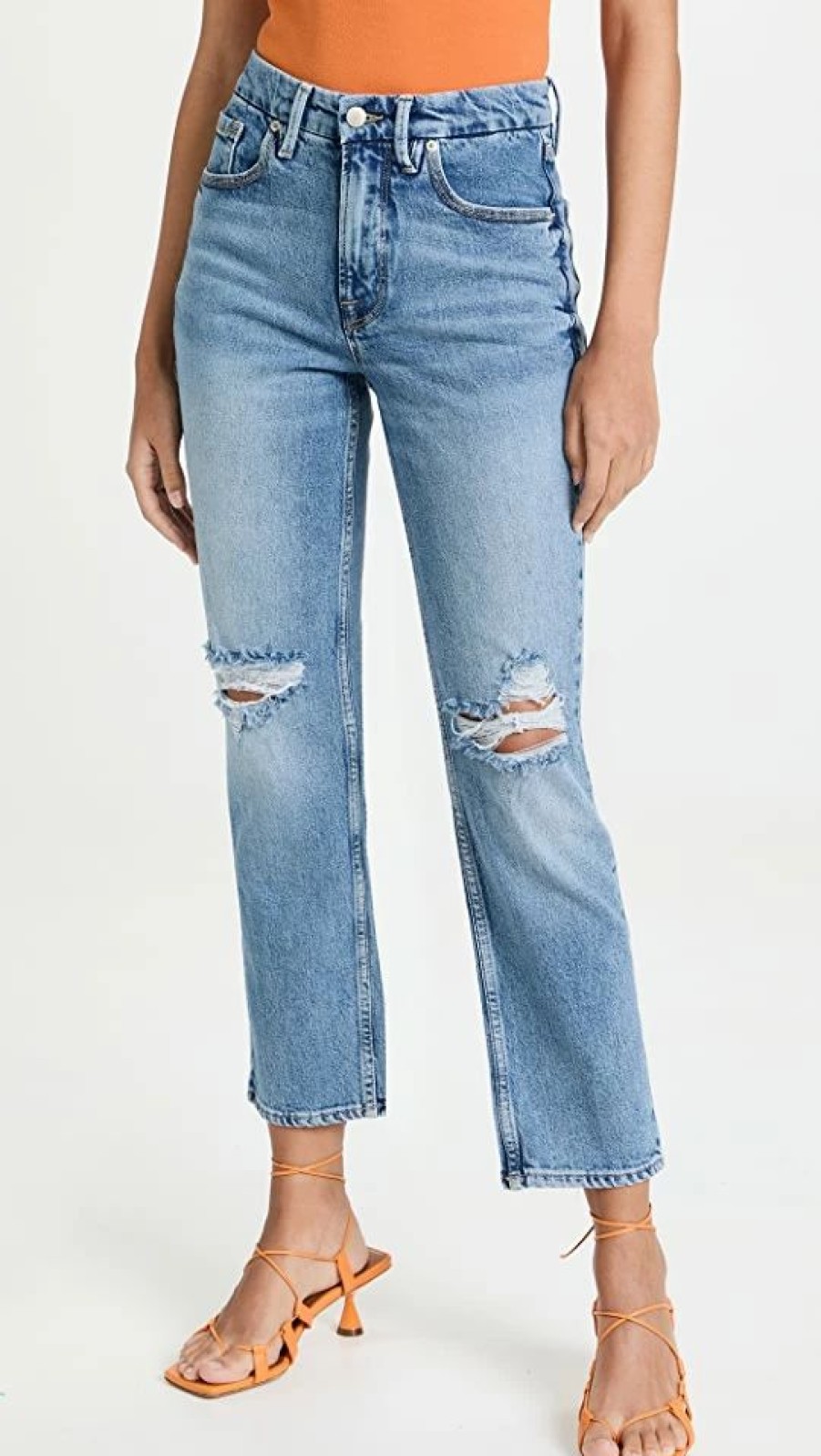 Distressed Jeans * | Brand New Good American Good '90S Cropped Icon Jeans Indigo068