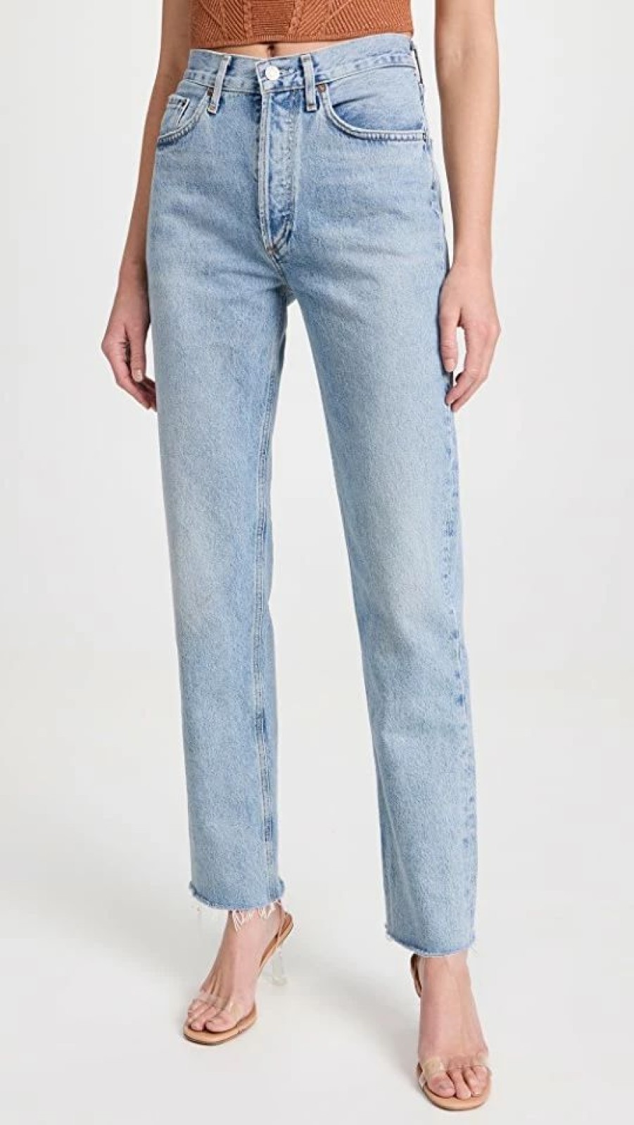 Distressed Jeans * | Top 10 Agolde Mid Rise Vintage Straight Leg Jeans Sway