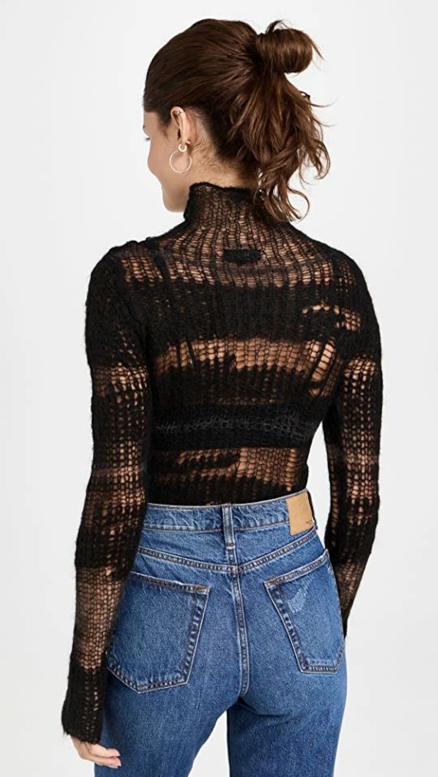 Turtle & Mock Necks * | Coupon Rag & Bone Lillian Turtleneck Alpaca Sweater Black Multi