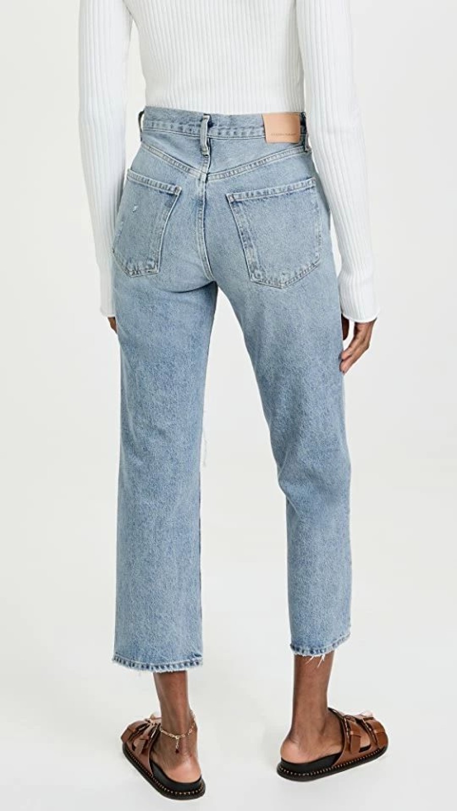 Distressed Jeans * | Promo Citizens Of Humanity Emery Crop Relaxed Straight Jeans Heatwave