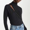 Turtle & Mock Necks * | Top 10 Monse Hook & Eye Fitted Knit Top Charcoal