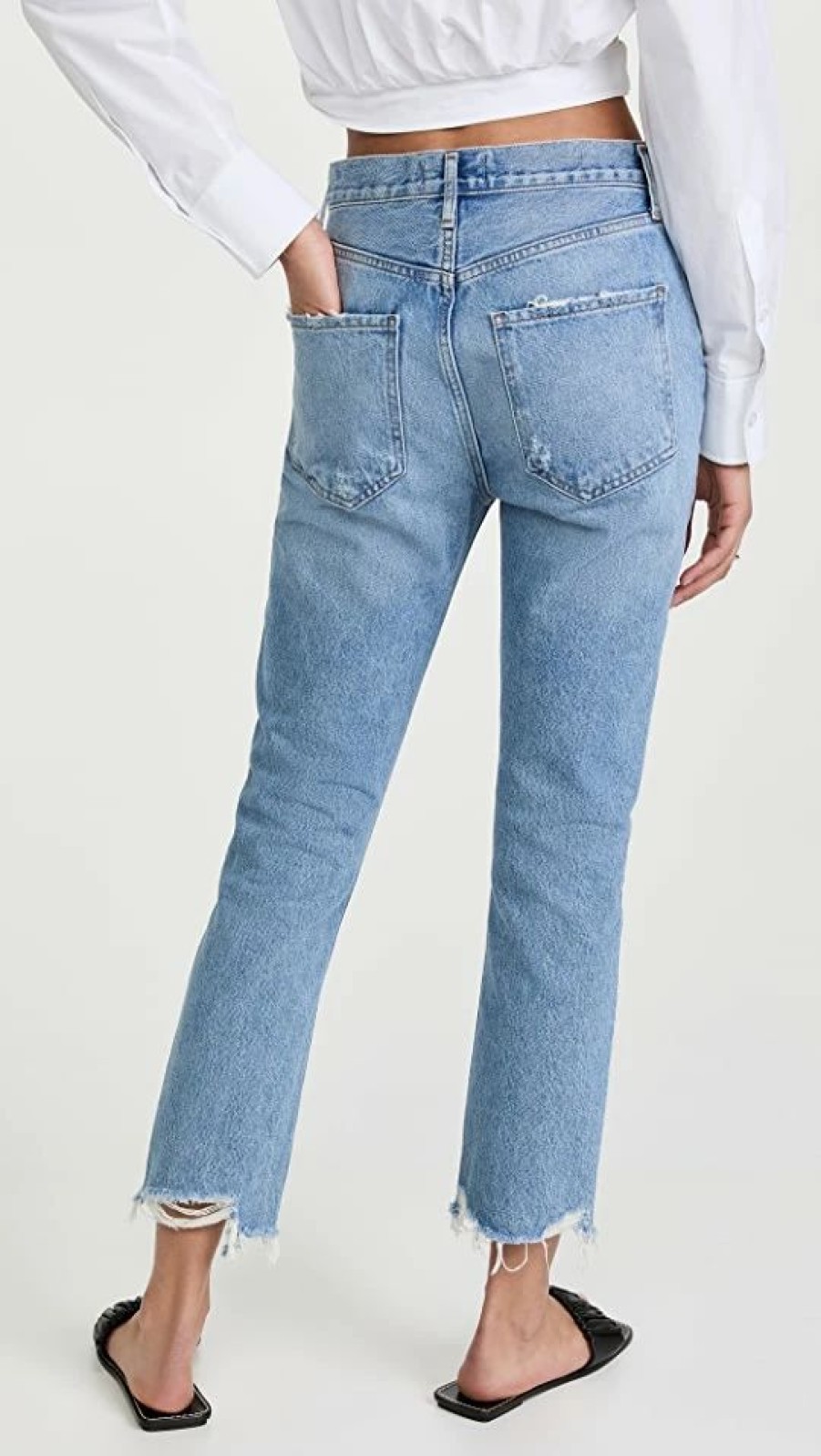 Distressed Jeans * | Best Deal Agolde Riley Crop Jeans Haven