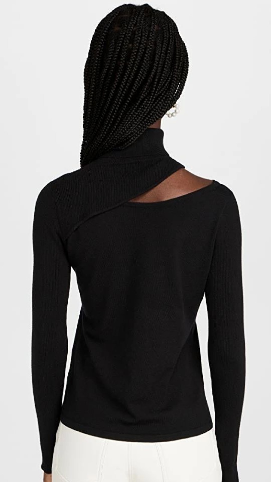 Turtle & Mock Necks * | Best Sale L'Agence Everlee Cutout Sweater Black/Black