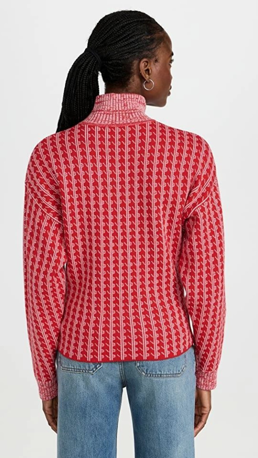 Turtle & Mock Necks * | Deals Victoria Beckham Long Sleeve Polo Top Red/Pink