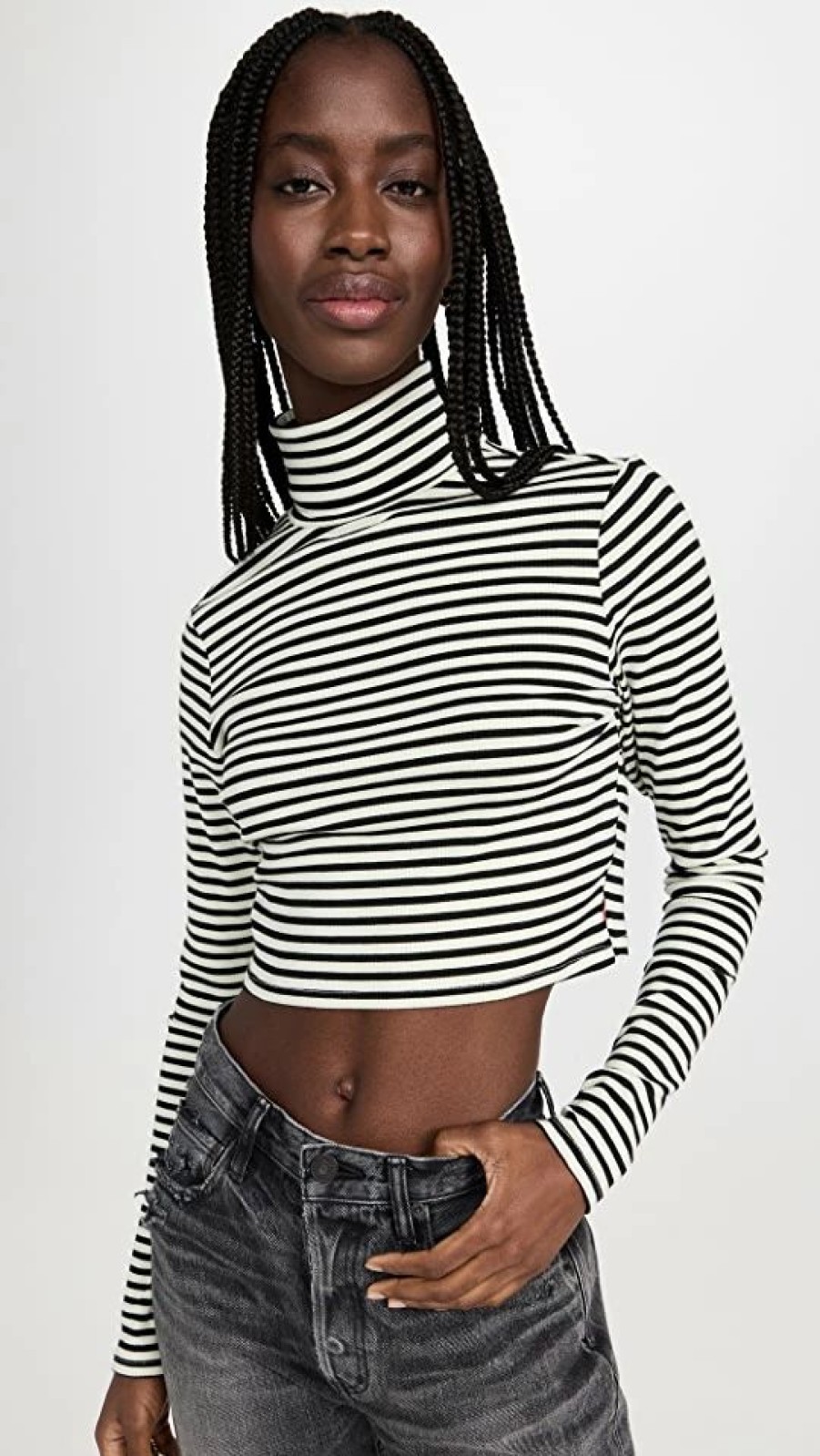 Turtle & Mock Necks * | Wholesale Levi'S Oriel Turtleneck Dill Caviar Stripe