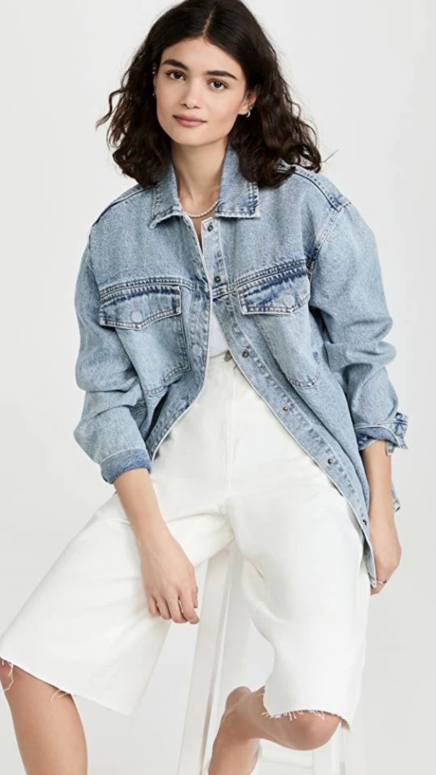 Jean Jackets * | Promo Pistola Denim Mandy Oversized Shacket Paloma