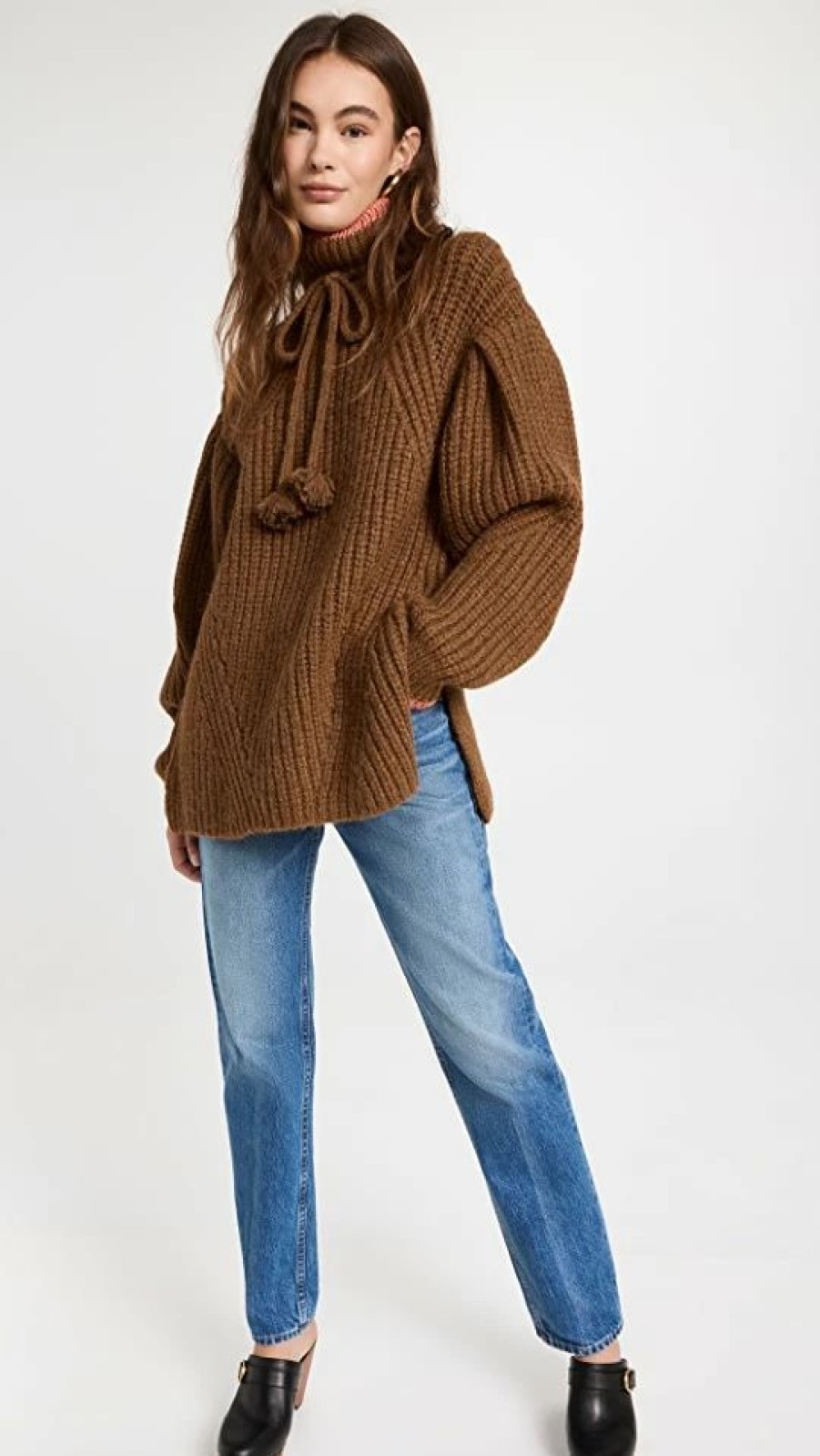 Turtle & Mock Necks * | Hot Sale Ulla Johnson Liese Turtleneck Umber