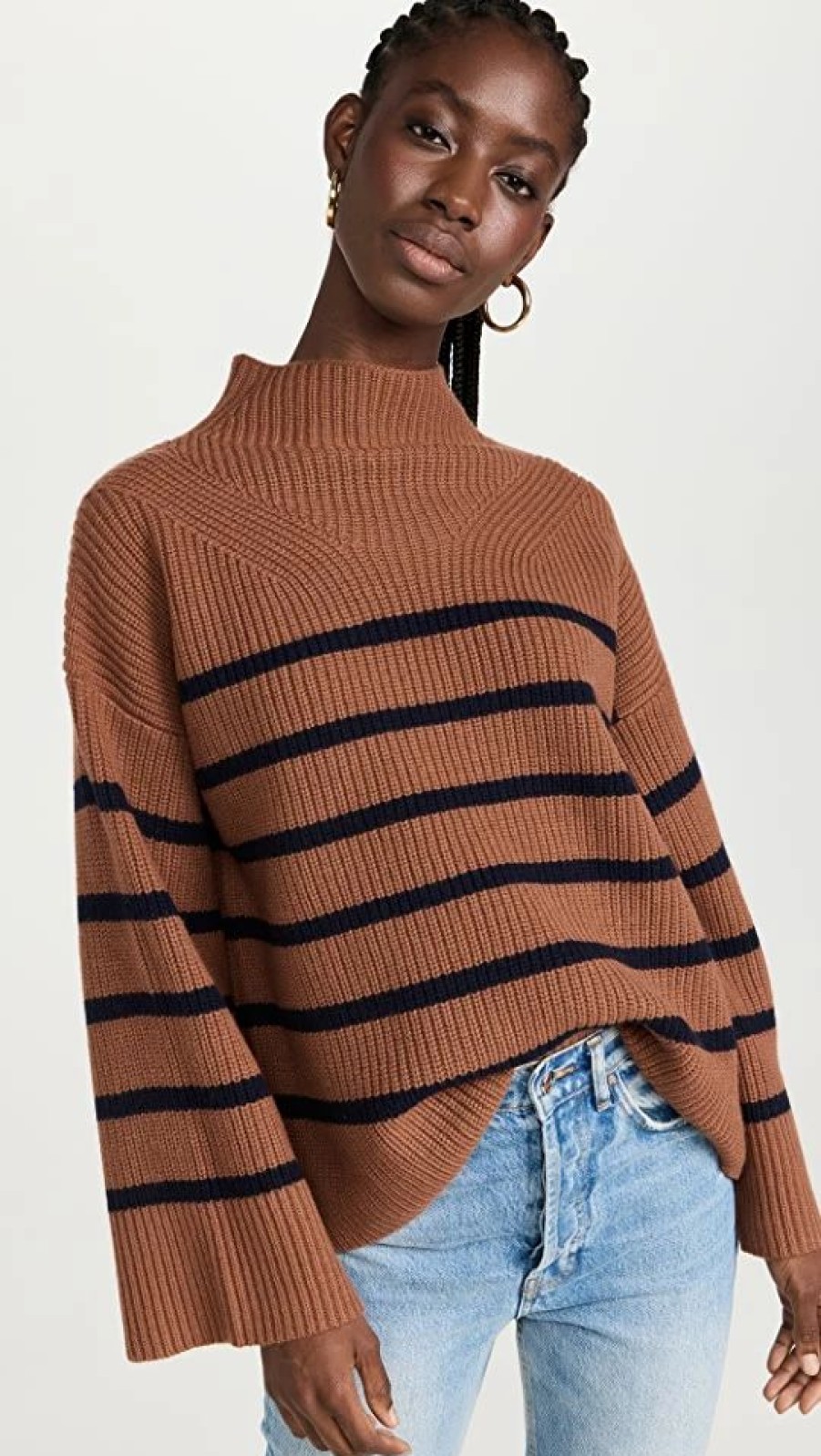 Turtle & Mock Necks * | Coupon A.L.C. Louise Sweater Bronze Tone/Navy