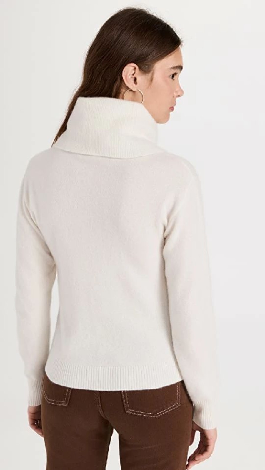 Turtle & Mock Necks * | Coupon Naadam Cashmere Ribbed Cowl Turtleneck White