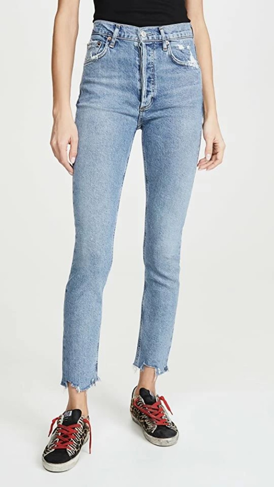 Distressed Jeans * | Best Deal Agolde Nico High Rise Jeans Rooted