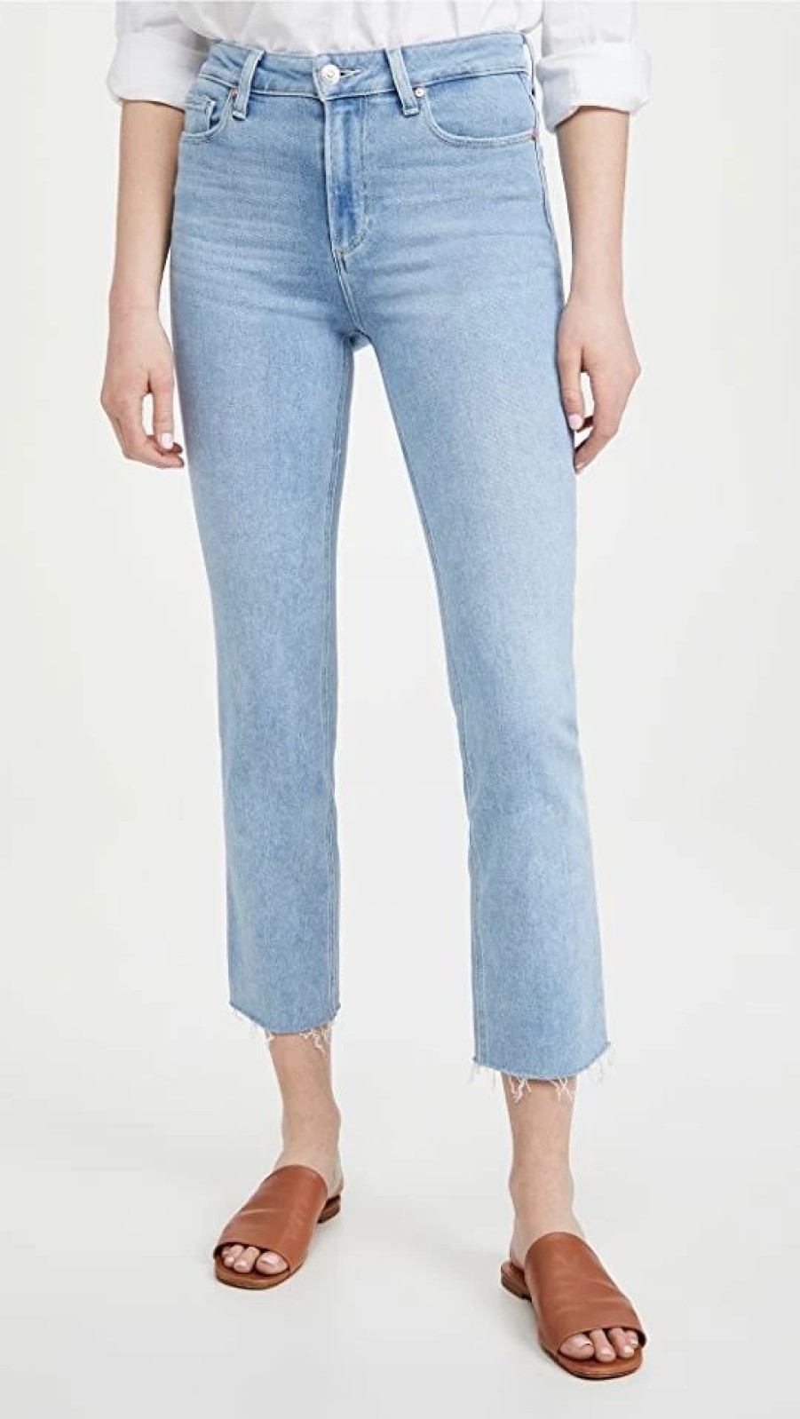 Distressed Jeans * | Wholesale Paige Cindy Jeans With Raw Hem Park Avenue