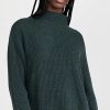 Turtle & Mock Necks * | Hot Sale Le Kasha Iowa Cashmere Sweater With Collar Tube Emeraude