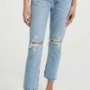 Distressed Jeans * | Best Sale Agolde Riley Distressed Crop Jeans Blitz