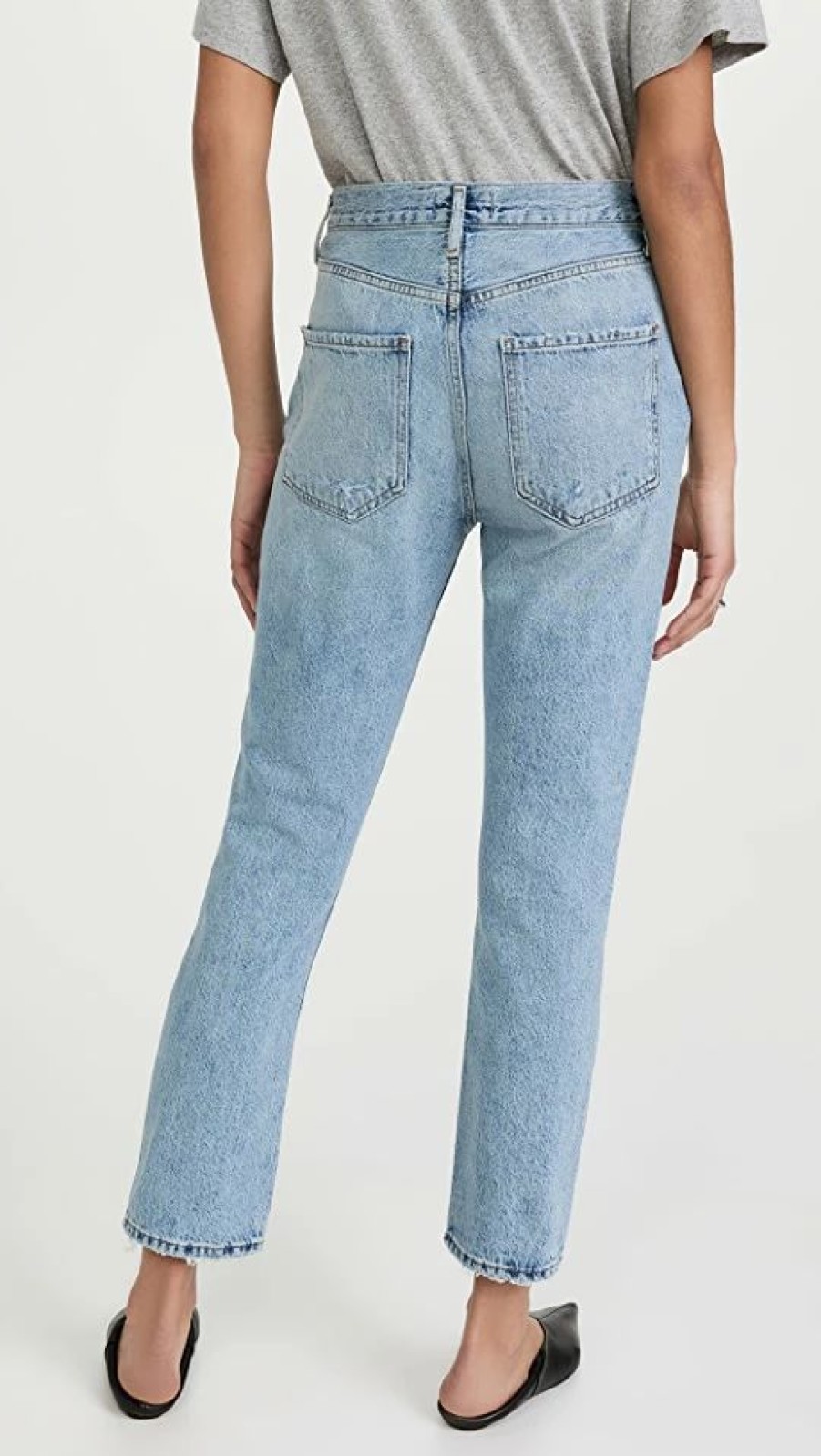 Distressed Jeans * | Best Sale Agolde Riley Distressed Crop Jeans Blitz