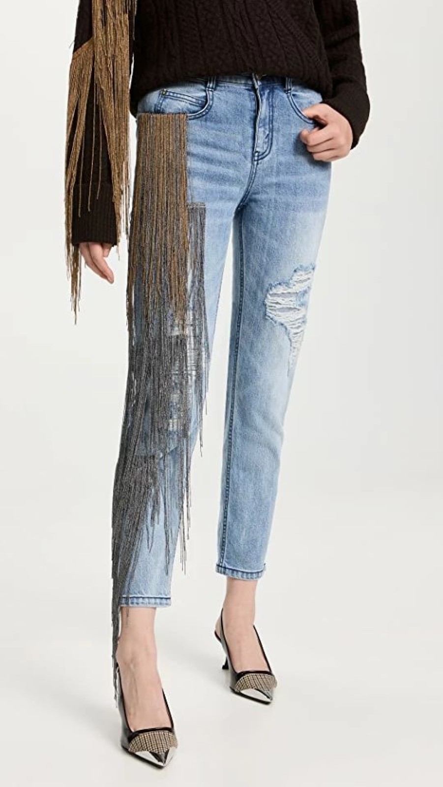 Distressed Jeans * | Flash Sale Hellessy Yasuke Jeans Medium Wash