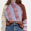 Turtle & Mock Necks * | Flash Sale Rag & Bone Hollis Fair Isle Turtleneck Blue Multi