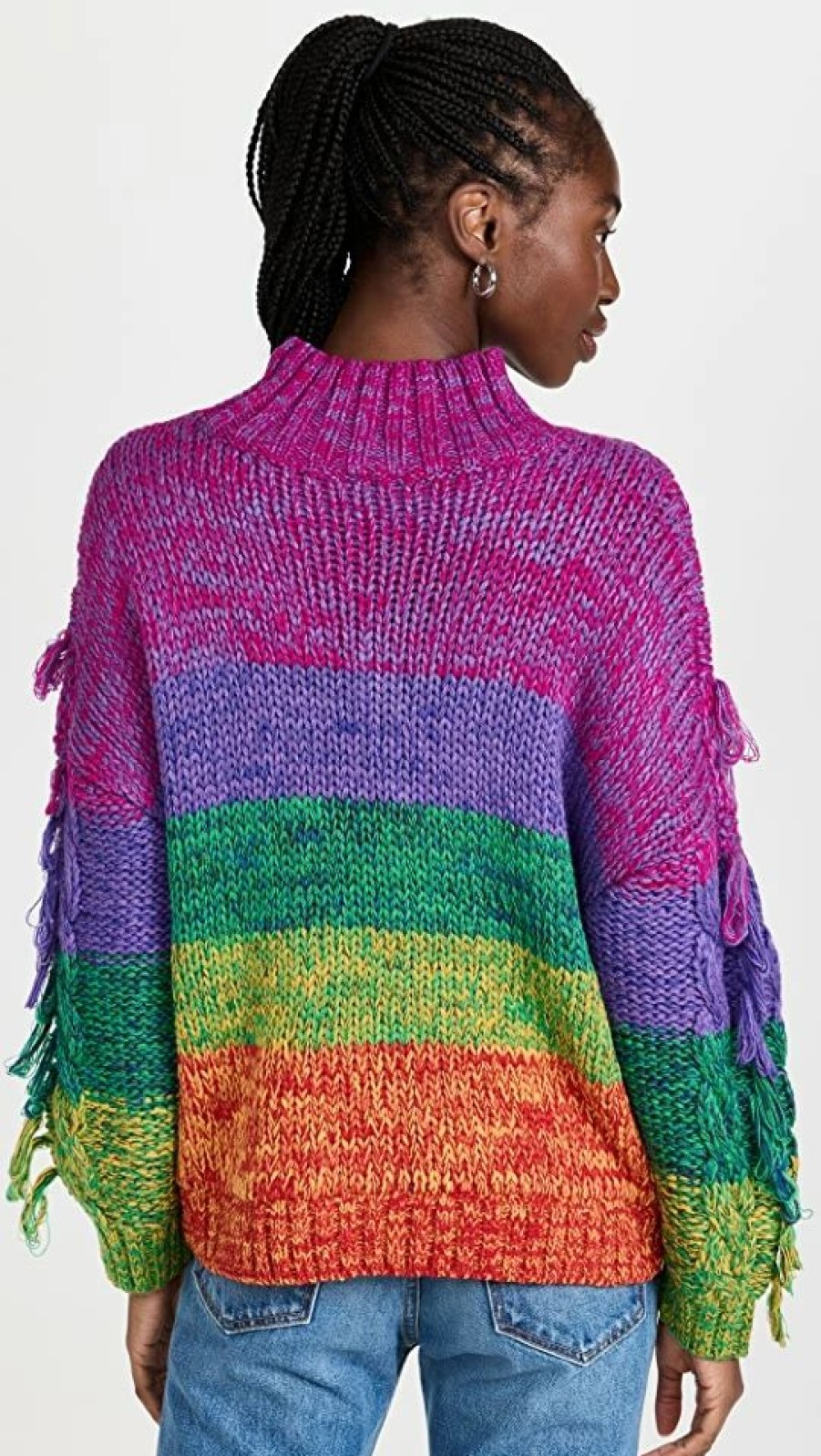 Turtle & Mock Necks * | Promo Farm Rio Multicolored Yarn Sweater