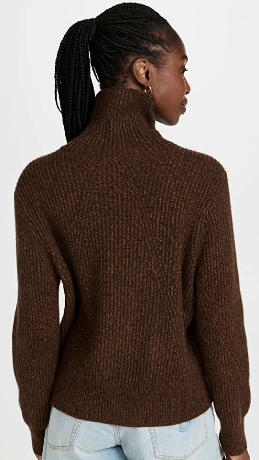 Turtle & Mock Necks * | Buy Rag & Bone Pierce Cashmere Turtleneck Brown Multi