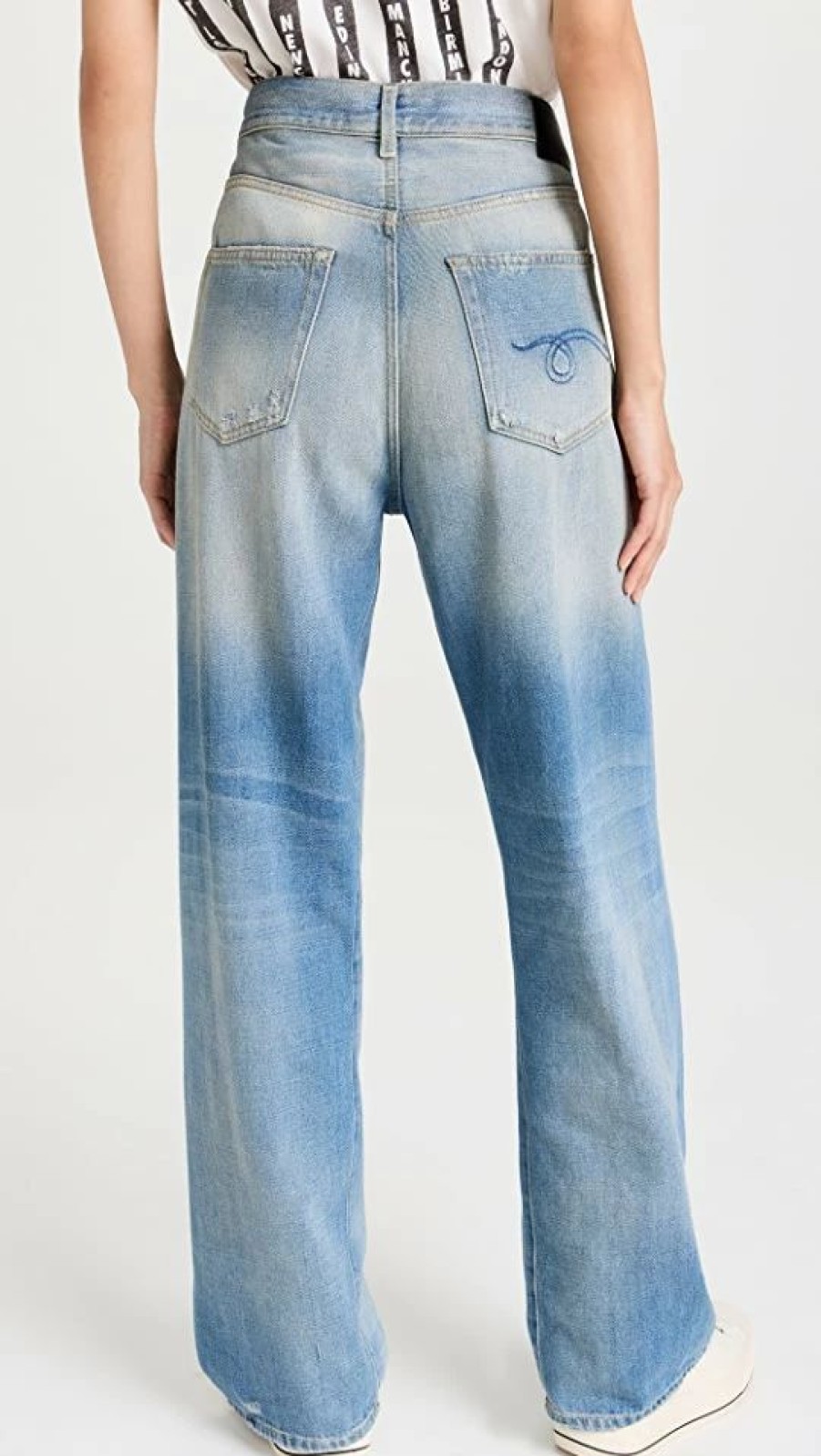 Distressed Jeans * | Brand New R13 Wideleg Cross Over Jeans Delancey