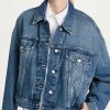 Jean Jackets * | Best Reviews Of Acne Studios Denim Jacket Mid Blue