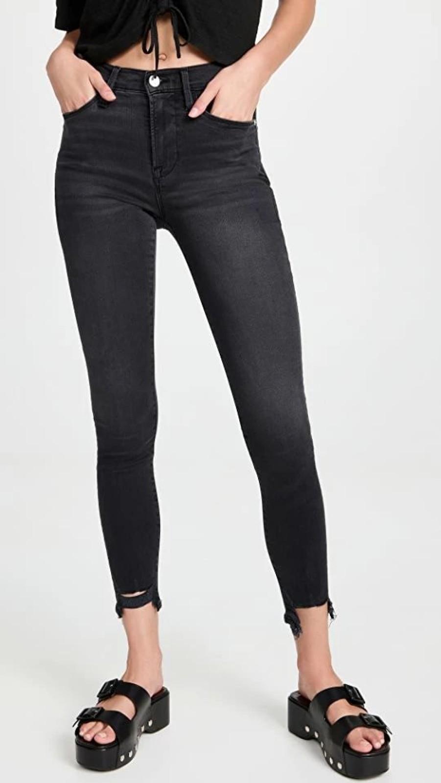 Distressed Jeans * | Promo Frame Le High Skinny Jeans Billups Chewed