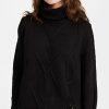 Turtle & Mock Necks * | Best Deal One Teaspoon Laddered Roll Neck Sweater Black