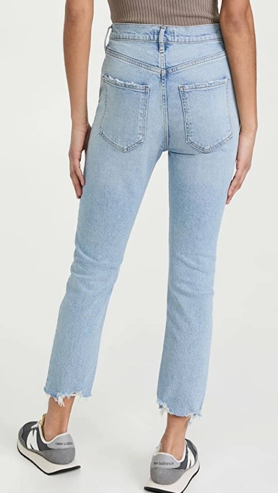 Distressed Jeans * | Best Deal Agolde Riley Crop Jeans Bitter