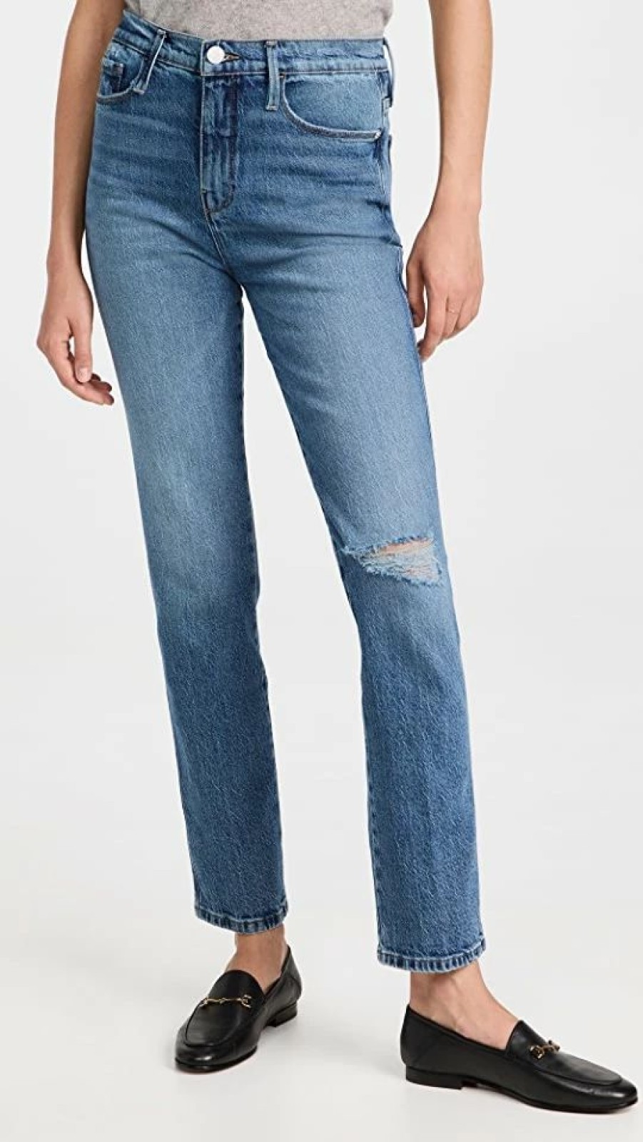 Distressed Jeans * | Top 10 Frame Le Sylvie Jeans Lomina Rips