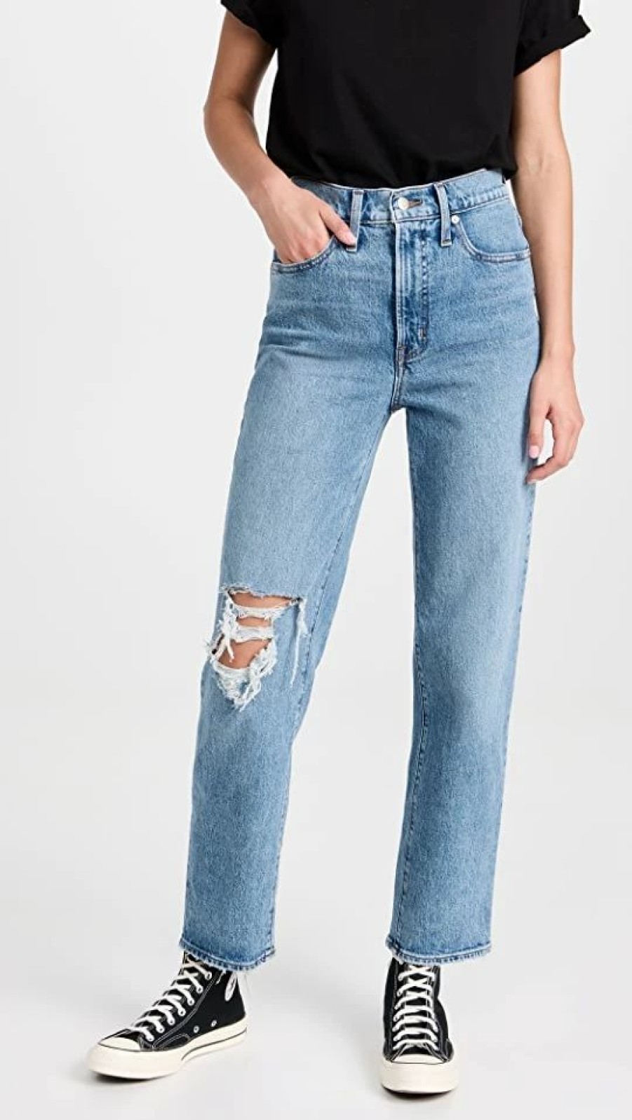 Distressed Jeans * | Cheap Madewell The Perfect Vintage Straight Jean Kingsbury Wash