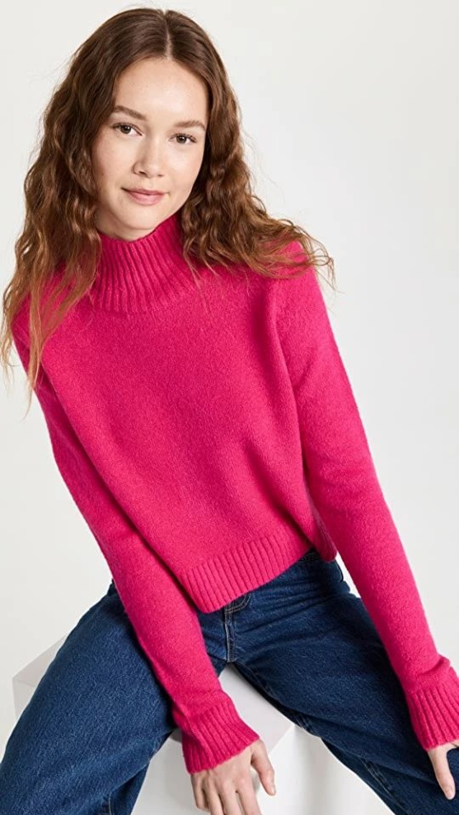 Turtle & Mock Necks * | Top 10 525 Rhia Pullover Fuschia Purple