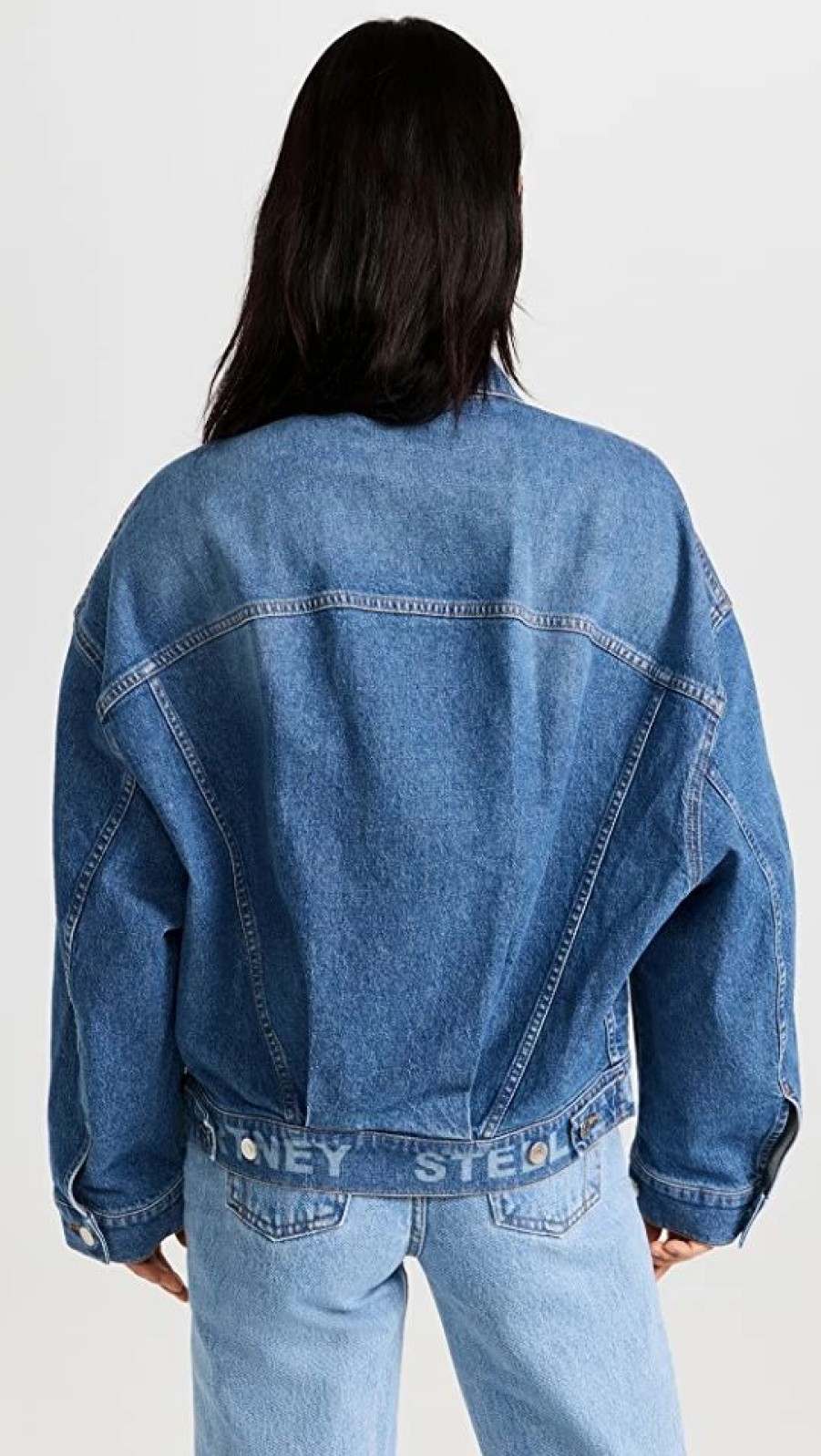 Jean Jackets * | Brand New Stella Mccartney Oversized Denim Jacket Medium Blue