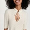 Turtle & Mock Necks * | Buy Ganni Short Sleeve Top Egret