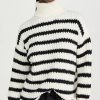 Turtle & Mock Necks * | Cheapest Line & Dot Ariel Sweater White/Black