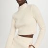 Turtle & Mock Necks * | Best Sale Victor Glemaud Crop Mock Neck Top Pearl