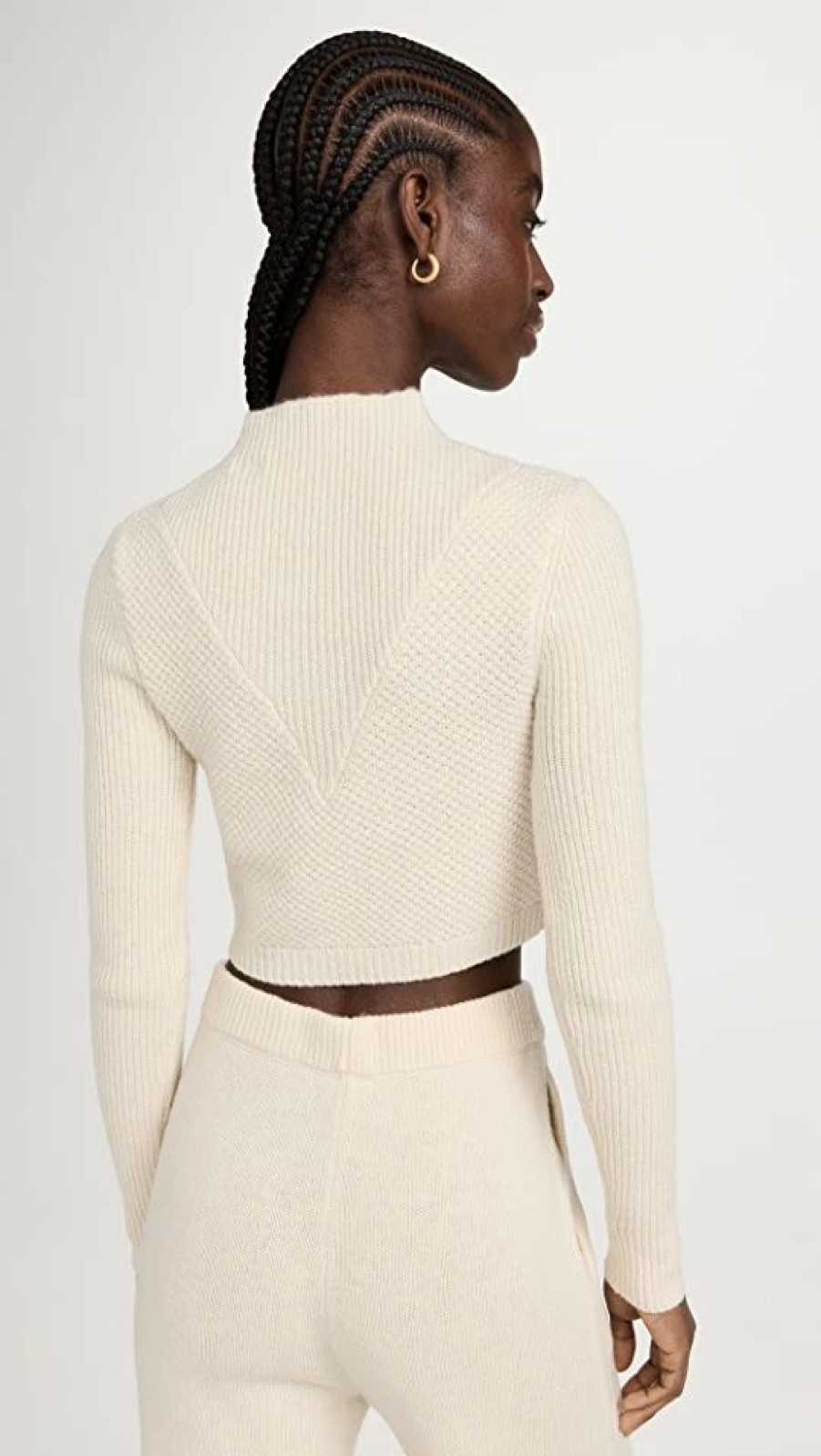 Turtle & Mock Necks * | Best Sale Victor Glemaud Crop Mock Neck Top Pearl