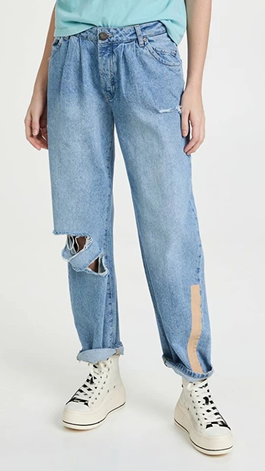 Distressed Jeans * | New One Teaspoon Linear Blue Smiths Trouser Jeans