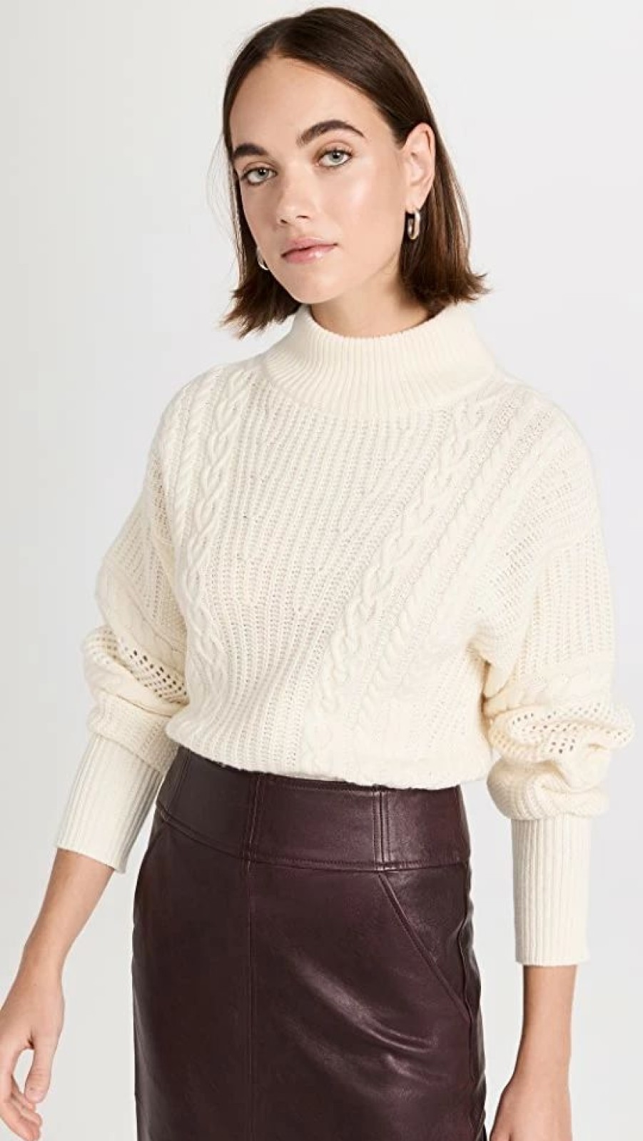 Turtle & Mock Necks * | Cheapest Veronica Beard Bertilda Sweater Ivory