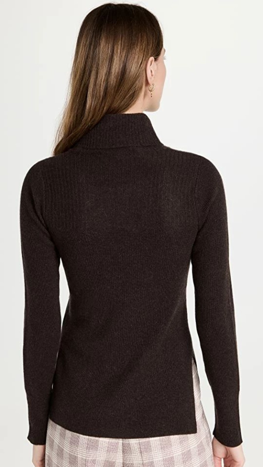 Turtle & Mock Necks * | Promo Veronica Beard Jurnee Cashmere Turtleneck Brown Melange