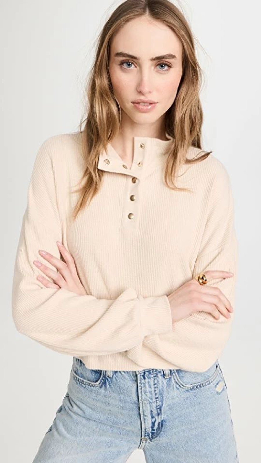 Turtle & Mock Necks * | Best Deal Nation Ltd Evan Cropped Turtleneck White Chocolate