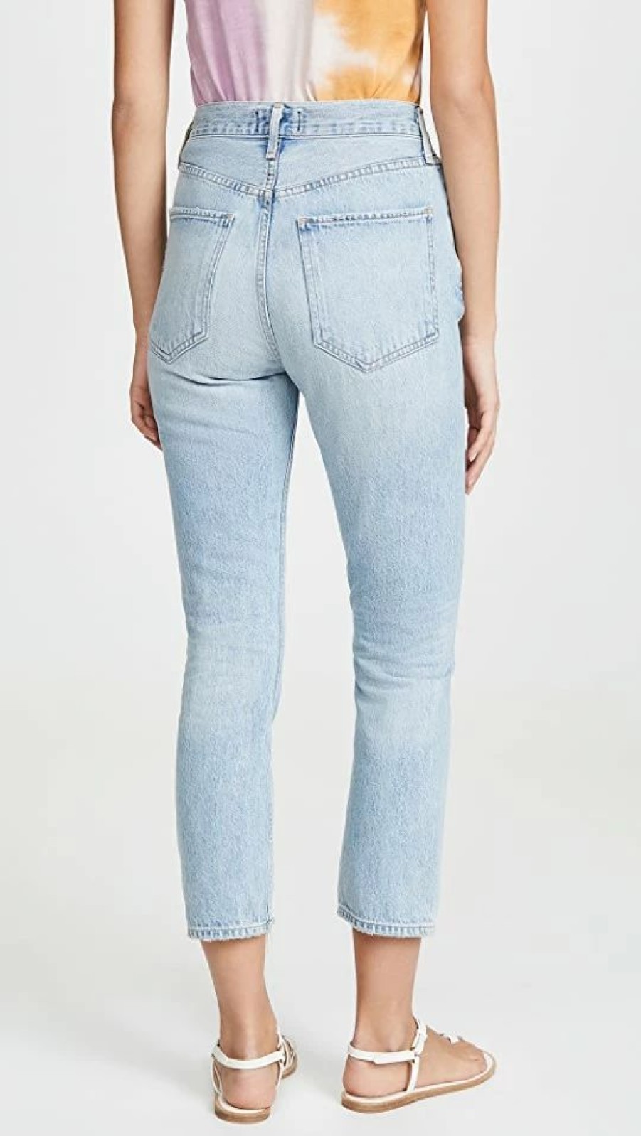 Distressed Jeans * | Best Pirce Agolde Riley High Rise Straight Crop Jeans Shatter