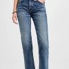 Distressed Jeans * | Discount Moussy Vintage Mv Farwell Straight Jeans Dark Blue